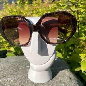 Anne Klein Sunglasses MOCHA TORTOISE Square Frames with Brown Lenses